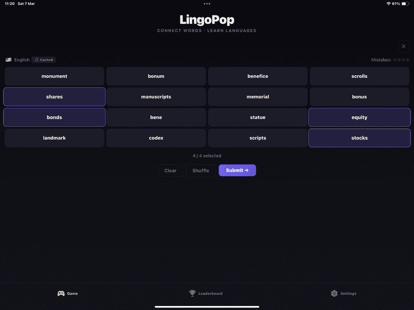 Puzzle on large screen