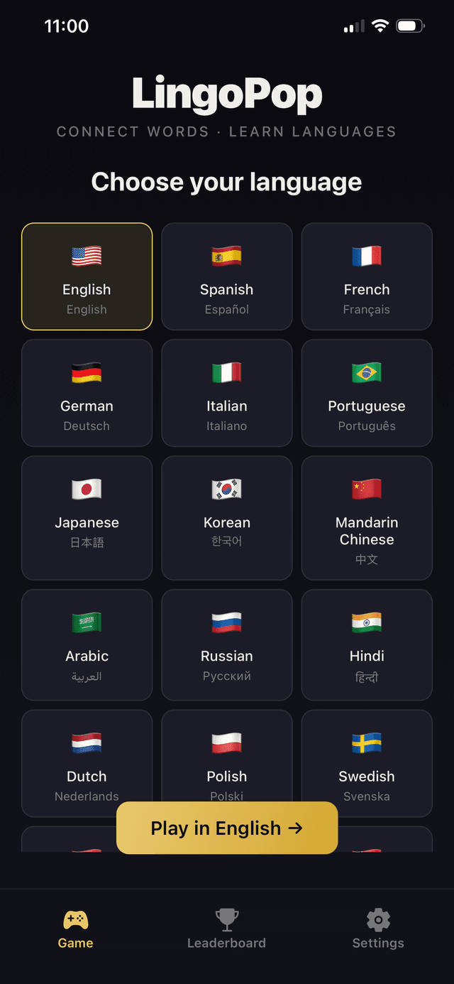 LingoPop puzzle gameplay